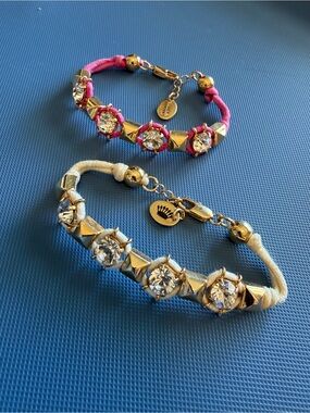 💕 Juicy Couture Pyramid Rhinestone Wrap Bracelet Bundle — Pink & Cream